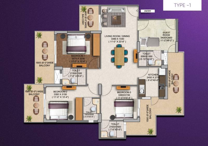 1770981002 TYPE 1 FLOOR PLAN